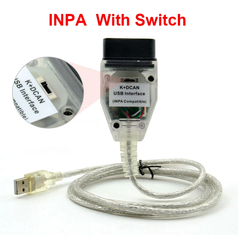Для BMW INPA K+ CAN K CAN INPA с чипом FT232RL с переключателем для BMW INPA K DCAN USB интерфейсный кабель для BMW K CAN Inpa - Цвет: inpa with switch