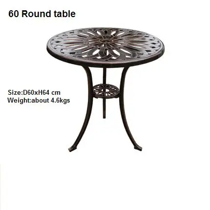 Маленькие Литые алюминиевые круглые столы для двора, железная мебель, квадратный журнальный столик