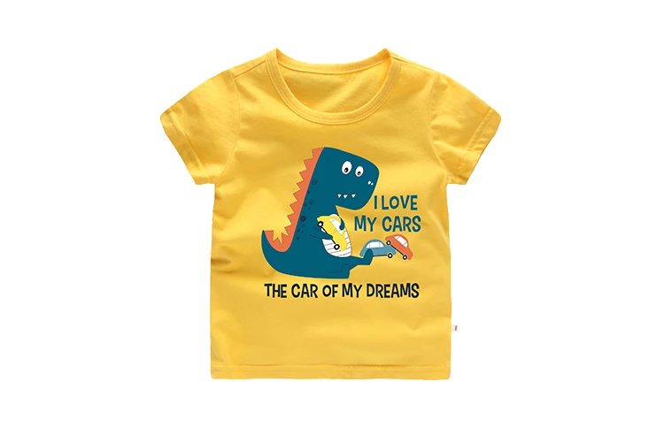 Cartoon Dinosaur T-shirt Kids baby boy t shirt I love my cars the car of my dreams Summer New Arrival Shorts Cotton Wholesale (10)