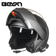BEON Doppia Lente Flip up 1000 m V3 Bluetooth Motocross Citofono del Casco Auricolare Interphone Radio Racing Caschi Da Moto