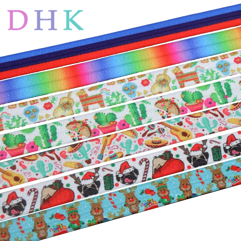 DHK 5/8 '❐ ярдов Градиент Рождество Мексика Кактус печати раза эластичный враг