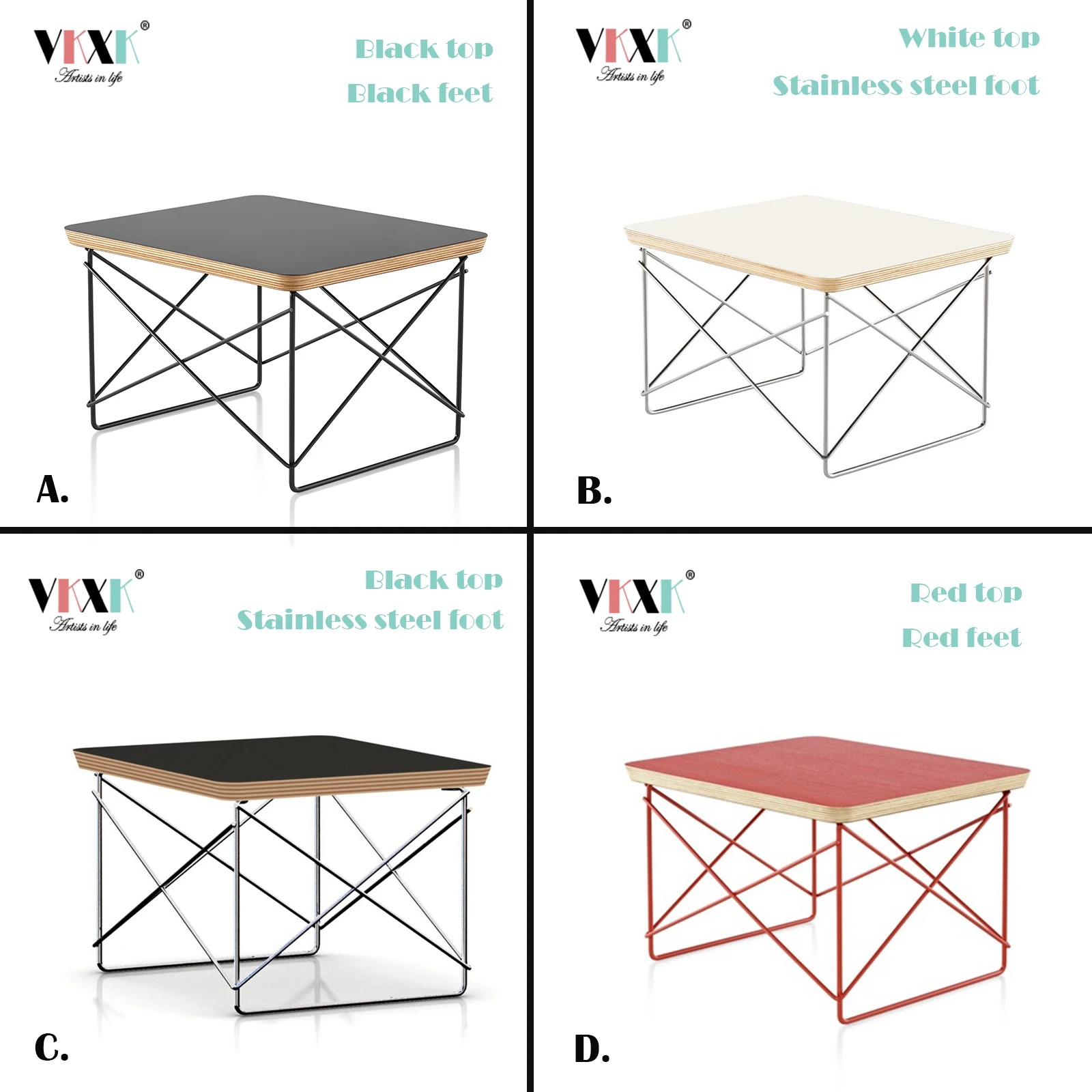  Hot sales Tea table Wire Base simple LTR end table Modern Small coffee table for living room sofa s