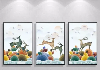 

Scandinavian creative auspicious wealth rich deer decorative painting abstract frameless painting unframed