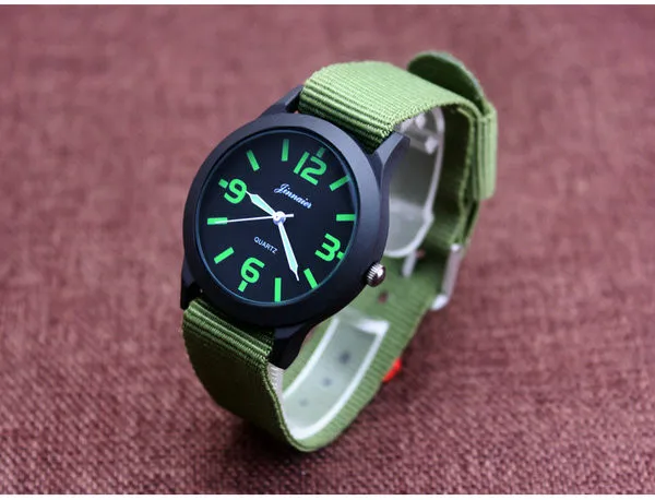 Мужская Армия бренд jinnaier холст желе часы + человек свечение ткани спортивные часы + акция подарок кварцевые часы + детские наручные часы