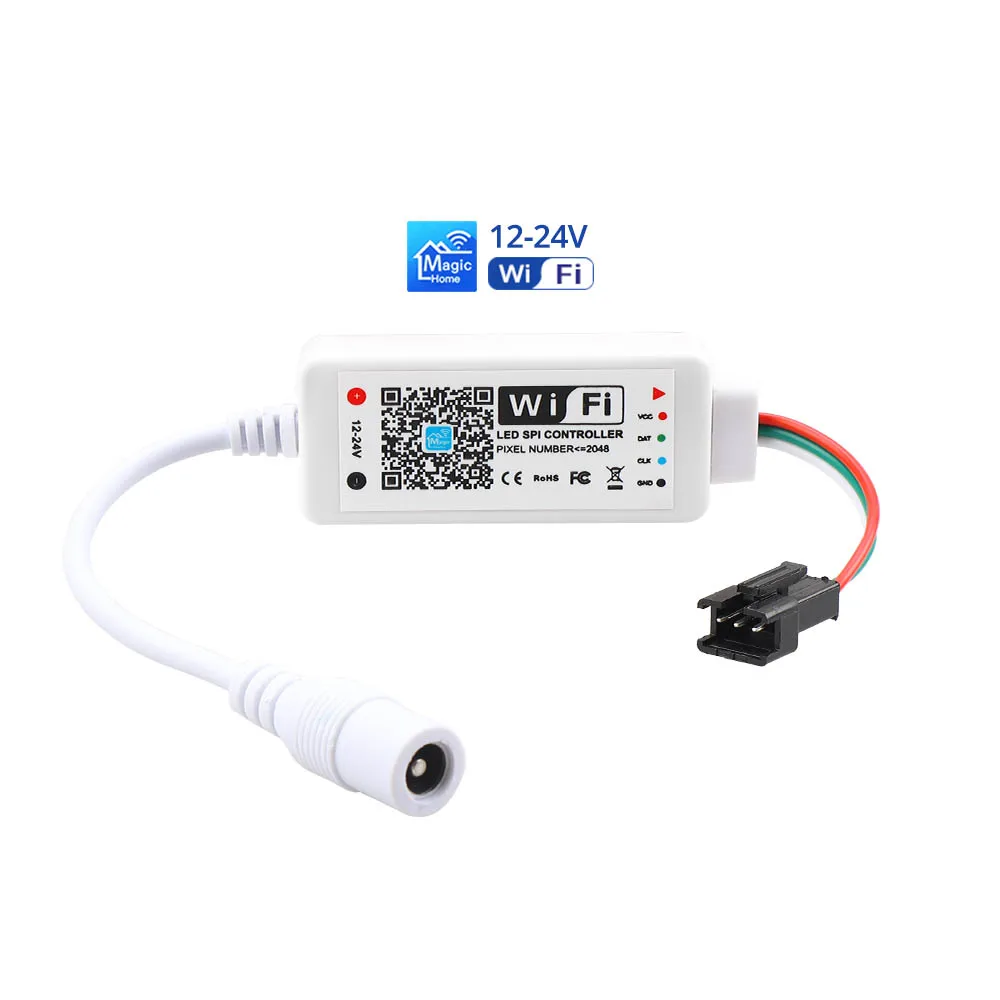 

DC5V DC12-24V LED SPI Controller Magic Home WiFi Controller Addressable 2048 Pixels For WS2811 SK6812 WS2812B IC LED Strip