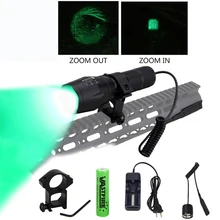 Зеленый/красный охотничий светильник Тактический масштабируемый флэш-светильник фонарь оружейный светильник+ крепление для прицела+ пульт дистанционного управления+ аккумулятор+ зарядное устройство+ коробка