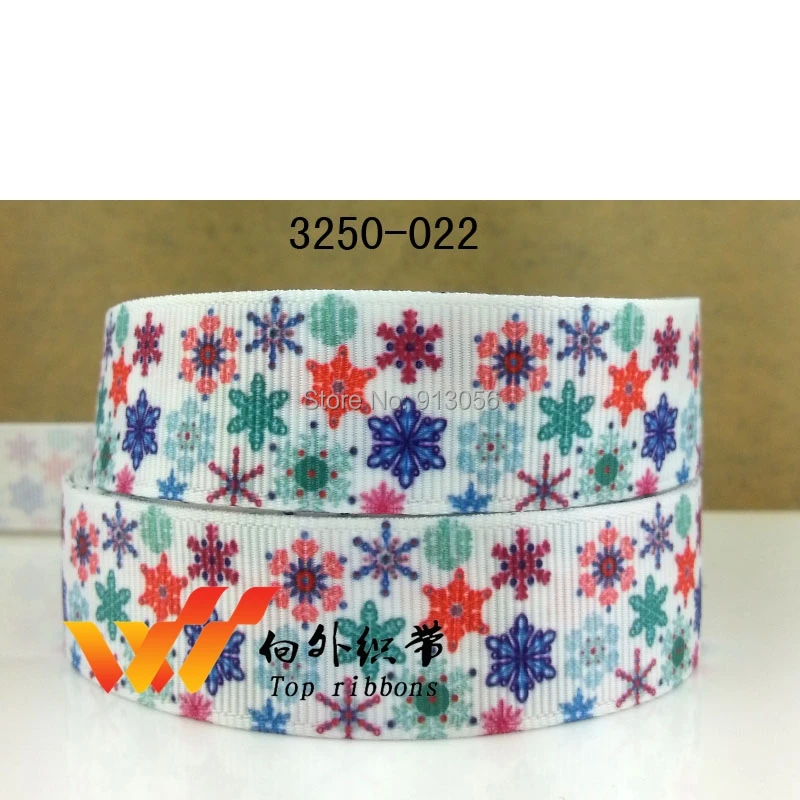 WM Ribbons Snowflake ribbon 50 yards 7/8&quot(22MM) printed grosgrain 3250-022 | Дом и сад