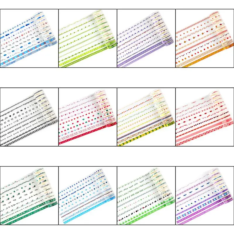 

10rolls/pack Washi Tape DIY Decorative Scrapbooking Planner Paper Masking Adhesive Sticker Craft Gifts Washi Tape