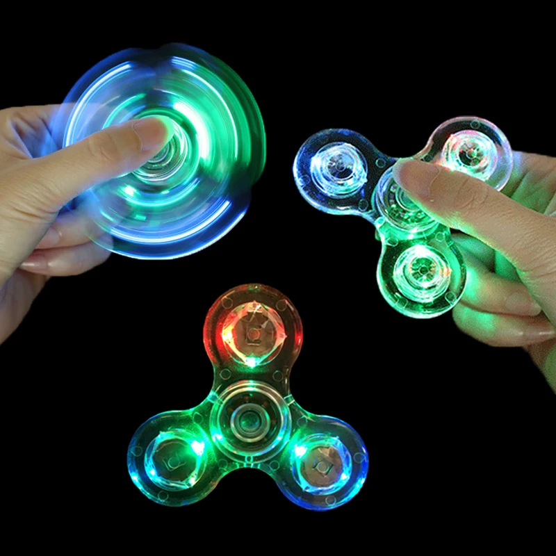 

Kaleidoscope color Creative Fidget Spinner LED ABS Plastic EDC Toys Hand Spinner LED Spinning Top Anti Stress Toys