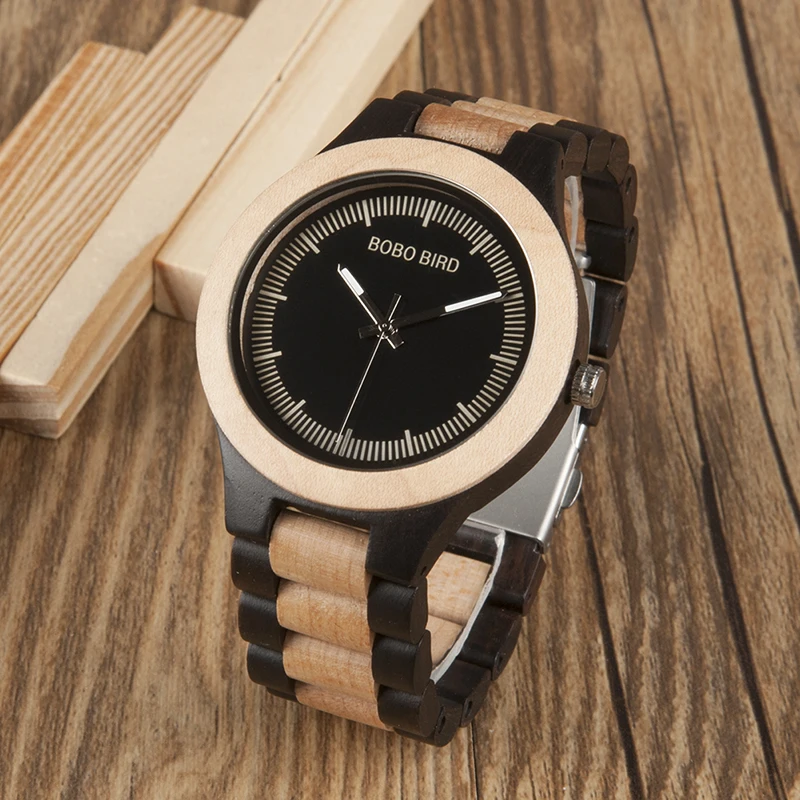 BOBO BIRD Wooden Watches Luxury Men Japan Move' Quartz Wristwatch with Wood Gift Watch Box relogio masculino