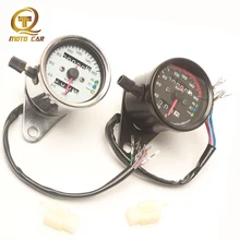 Tacómetro Universal para motocicleta velocímetro Rpm calibre contador doble odómetro ajustable retroiluminación LCD Tacho para Harley Vintage