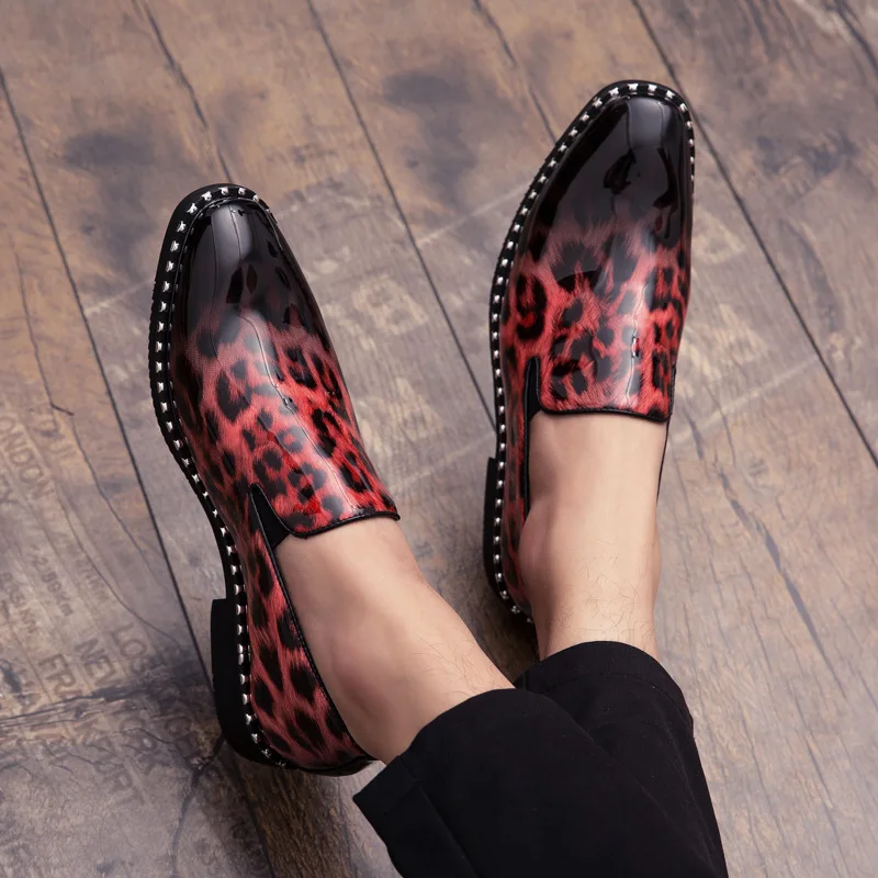Alta Para Formais White Dos Couro Slip Homens Nova De Qualidade Moda Sapatos Flats blue On Da Primavera 2019 Oxfords Negócios red p6w7qnxCw