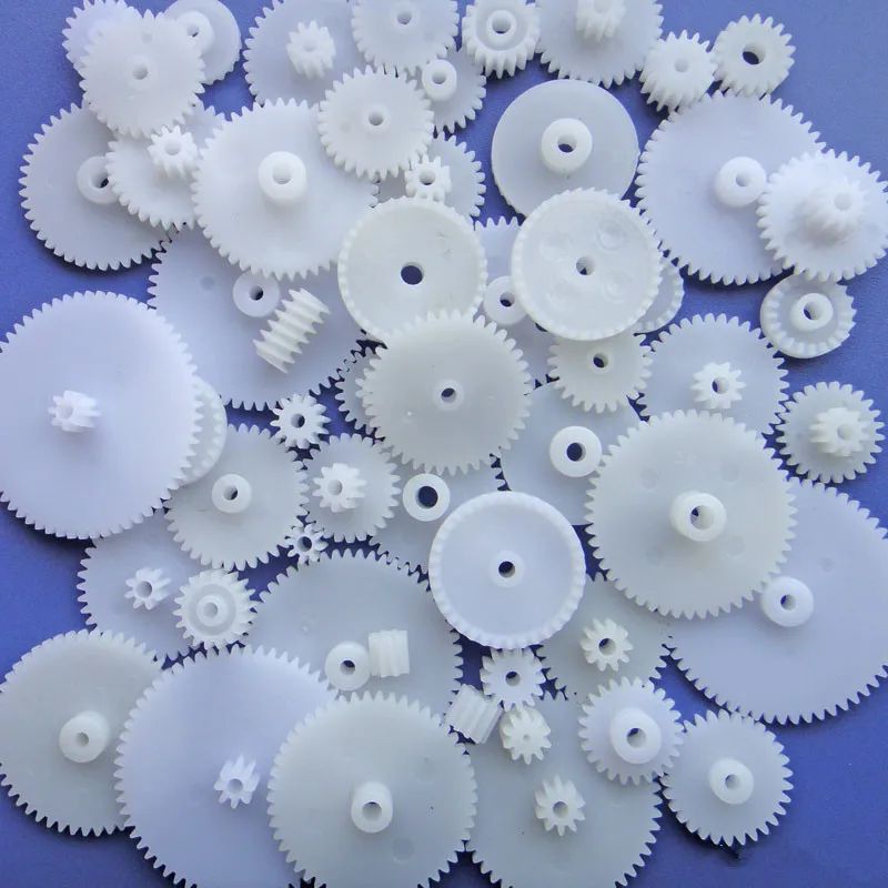 58pcs/lot J293b Plastic Gears 0.5 Module White Micro DC Motor Toys