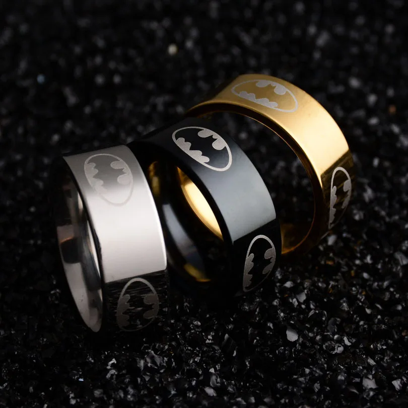 Новое поступление 316l Бэтмен из нержавеющей стали кольца титановые стальные кольца для женщин и мужчин