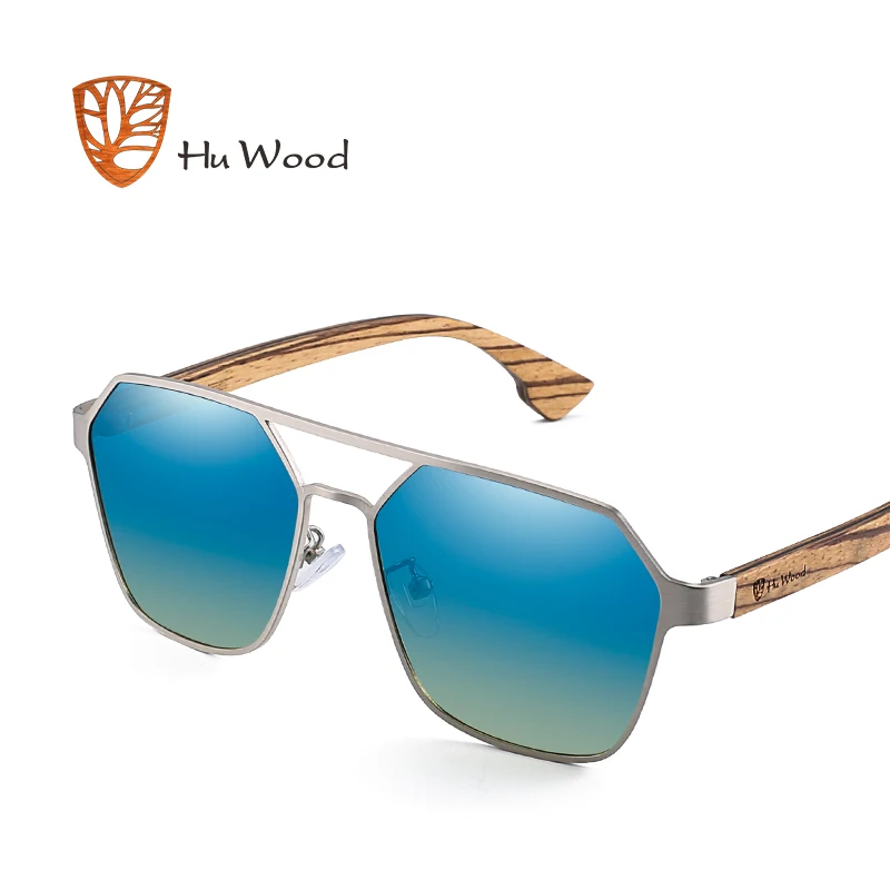 Hu деревянные солнцезащитные очки мужские поляризованные красные линзы ручной работы модный бренд крутой UV400 Высокое качество для вождения с Чехол Oculos GR8039 - Цвет линз: C3