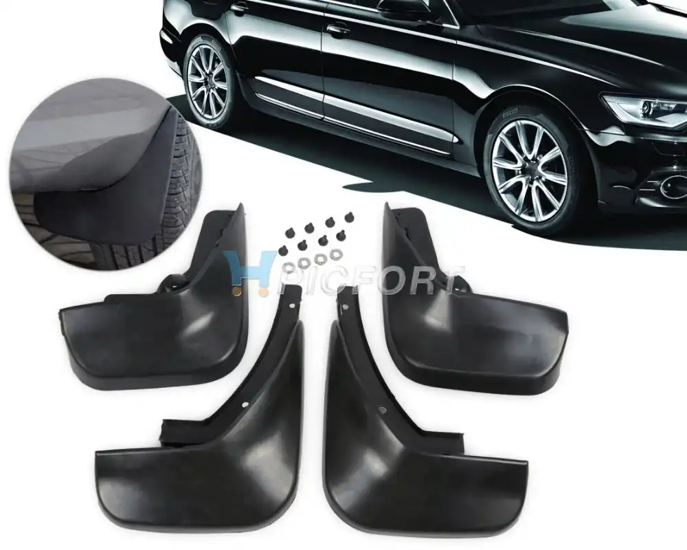CITALL New 4Pcs Mud Flaps Splash Guards Mudguard For Audi A6l A6 C6 Sedan  2006 2007