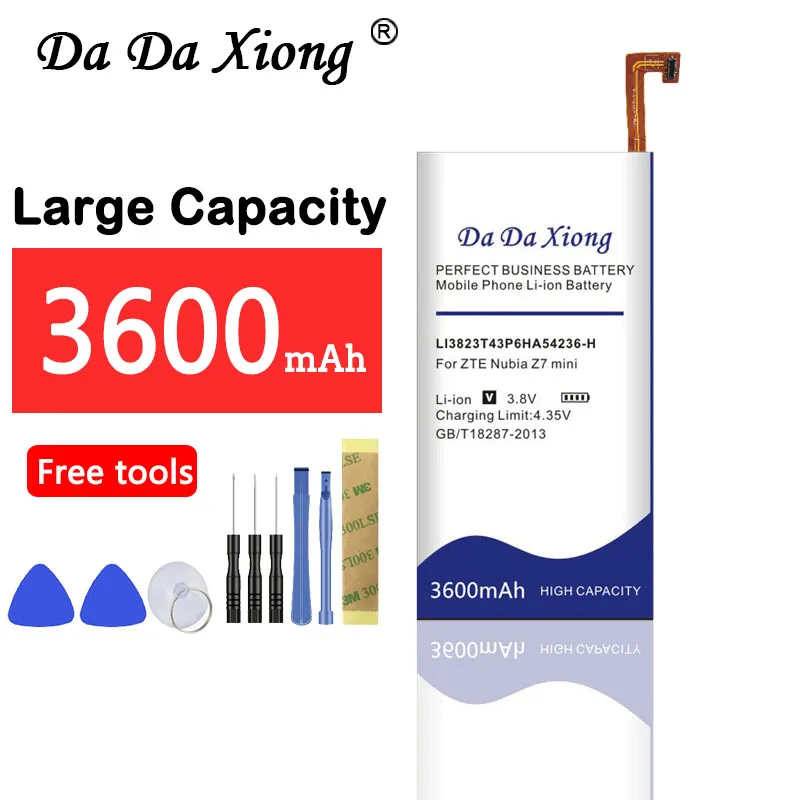 

Da Da Xiong 3600mAh LI3823T43P6hA54236-H Battery for ZTE Nubia z7 mini Z7 mini NX507J Blade S6 5.0 inch G717C G718C