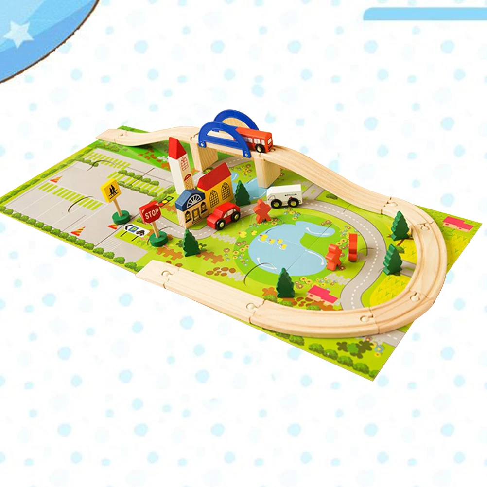 NICEXMAS 40 шт. деревянная креативная красочная игрушечная железная дорога Overpass игрушка дорожка сцена игрушка для ребенка