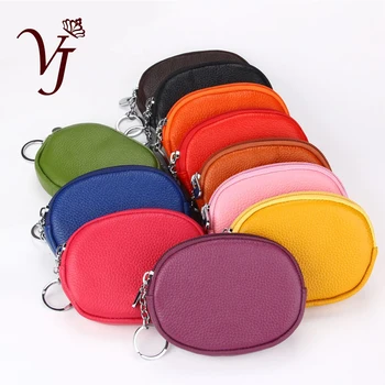 

Fashion Cow Leather Coin Purse Candy Color Women's mini bag Lady Key Chain Small Purses Female Casual Clutch For Girls