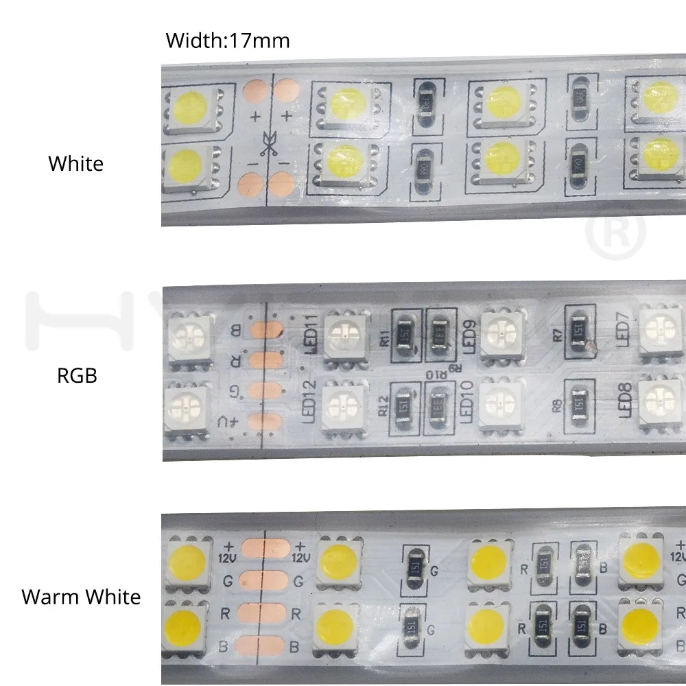 1 рулон 5 M Двухрядные 5050 SMD 600 светодиоды теплый белый свет Газа Ip67 Водонепроницаемый 12 В постоянного тока Бар сад открытый отдыха настольная