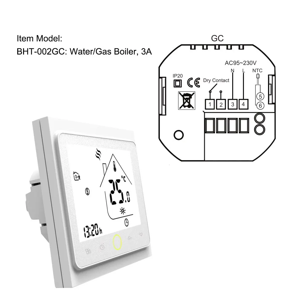 3A воды/Газовый Котел Отопление термостат с сенсорный ЖК-дисплей экономии энергии умный термостат температура контроллер
