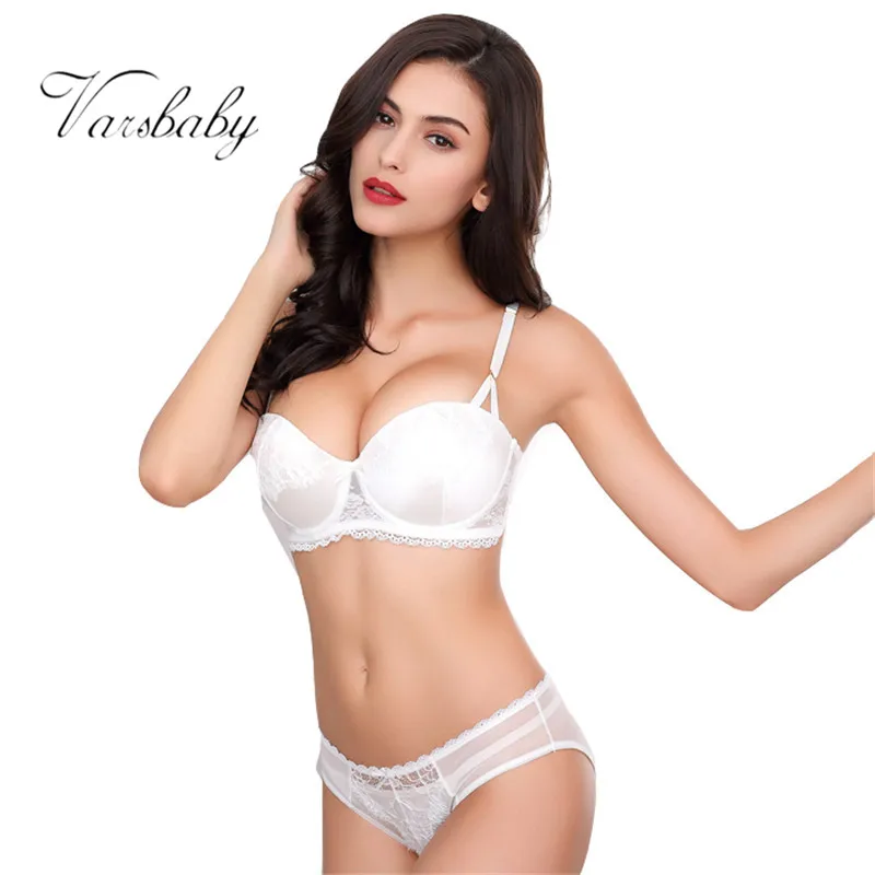 Varsbaby 2016 new style sexy sweety push up solid lingerie women bra and panty sets