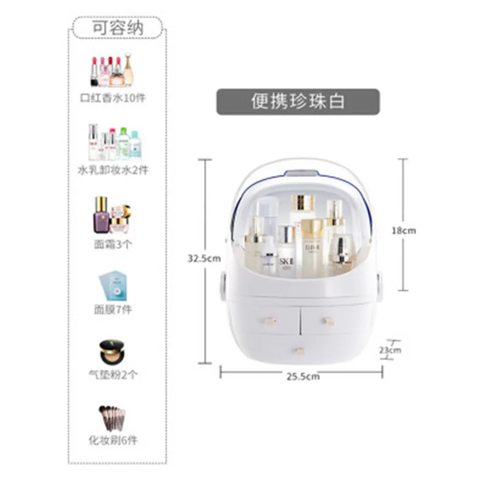

2019 Multifunction Detachable Cosmetics Storage Box Basket Drawer Makeup Beauty Products Dust Storage Organizer Makeup Storage