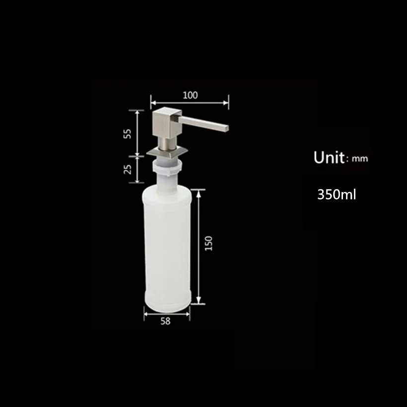 MTTUZK цельный 304 Нержавеющая сталь Черный дозатор мыла бутылка из АБС-пластика аксессуары для раковины умывальника жидкость заправка раковина квадратный дозатор мыла