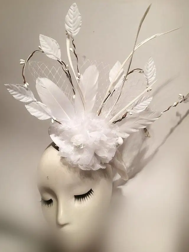 White Dove Feather Drag Queen Fascinator - Queerks™