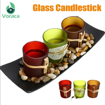 

1 Set Ship Shape European Glass Candlestick Holders Candle Cup Home Decoration Bar Wedding Decorative Crafts for LED Tea Light Candles Gifts