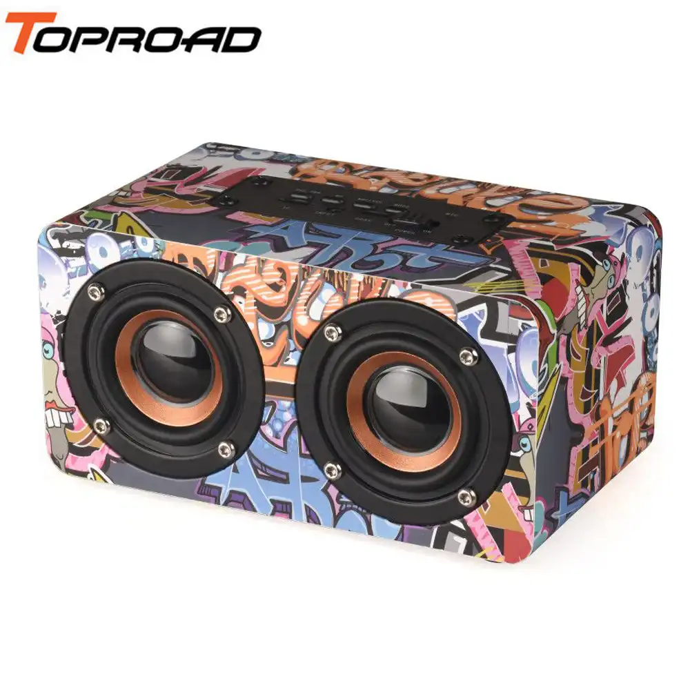 toproad wooden wireless bluetooth speaker