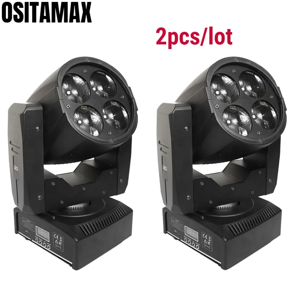 

free shipping 2pcs/lot Mini Disco Light RGBW 4X10W 4IN1 Beam Moving Head Sound Active Beam Stage Light
