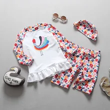 Детские купальники для девочек, летний и осенний купальный костюм, юбка с длинными рукавами, купальник русалки, купальные костюмы для маленьких девочек, танкини