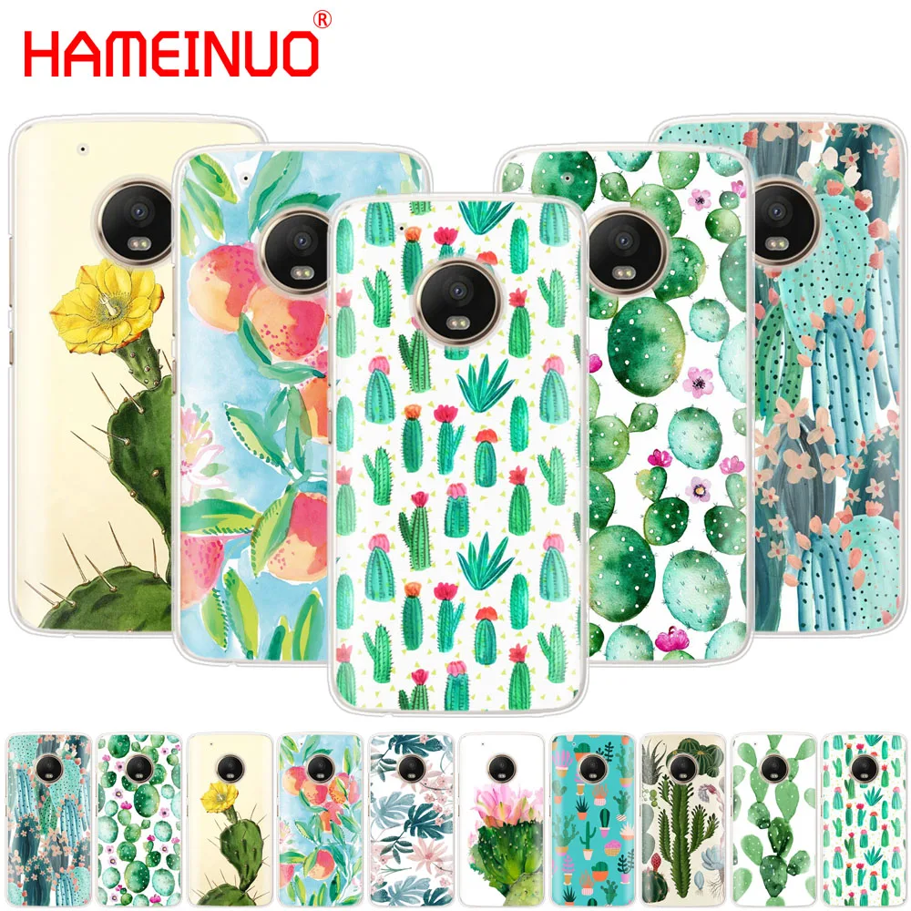 

HAMEINUO Green Cactus flower design case phone cover For Motorola Moto X4 E4 C G6 G5 G5S G4 Z2 Z3 PLAY PLUS