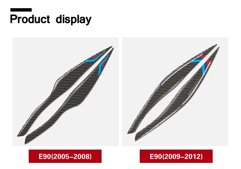 Декоративный налобный светильник из углеродного волокна для бровей и век для BMW E90 2005-2012, 3 серии, аксессуары, наклейки на автомобильный светильник