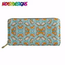 Женский кошелек corgi florals с принтом собаки, женский кожаный Длинный кошелек, женский клатч, сумка для денег на молнии, кошельки, Carte сумки