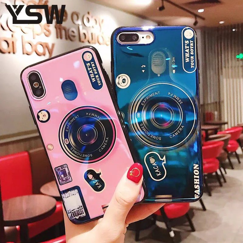 

YSW Soft Cover For Xiaomi Mi Max 2 3 Pro Mi Note 2 3 Case For Xiaomi Mi Mix 2 2S Blue Light Camera Shape Printed Luxury Funda
