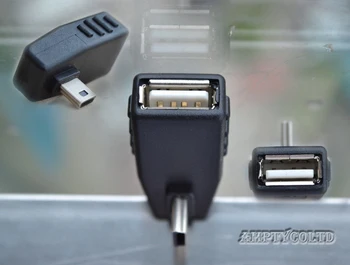 

KELUSHI USB 2.0 AF/MINI Side bend Angled Adapter Plug Converter fast shipping
