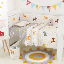 Комплект постельного белья из хлопка для малышей, Комплект постельного белья для новорожденных мальчиков и девочек, комплект Шмелей, детская кроватка, бамберы, матрас, 6 шт./компл., высокое качество