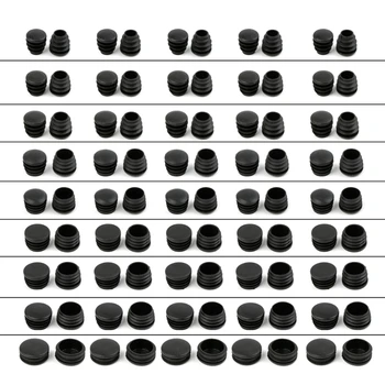 

10Pcs Black Plastic Furniture Leg Plug Blanking End Cap Bung For Round Pipe Tube #Sep.10