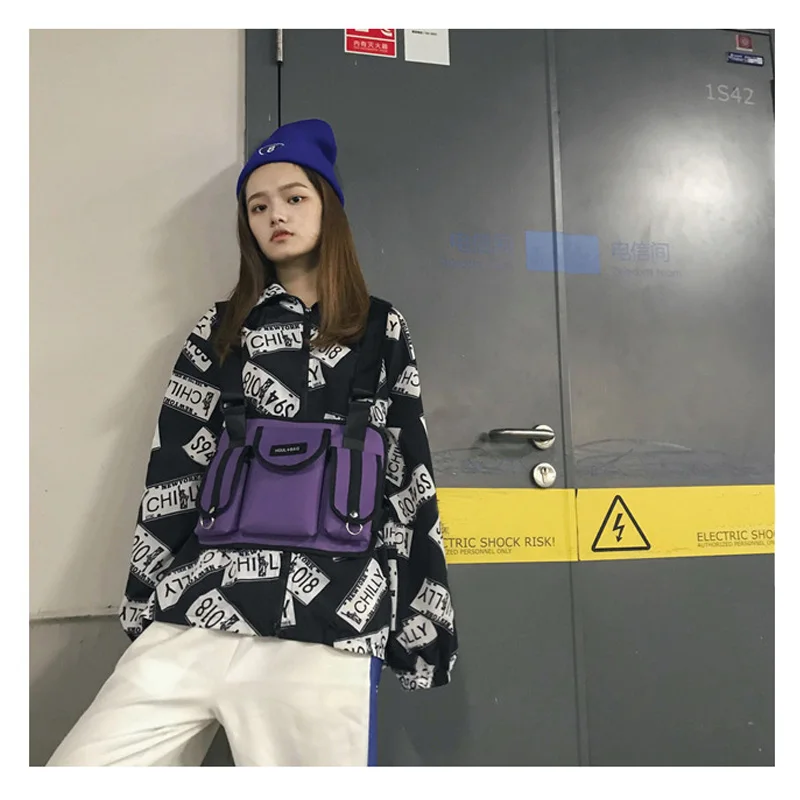 Мужская нагрудная сумка Rig Hip Hop Streetwear унисекс классная функциональная