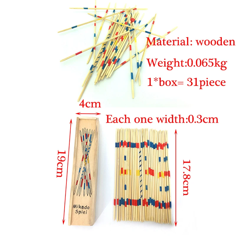 2-4 Year Kids Baby Educational Wooden Math Toy Mikado Spiel Pick Up Sticks Kids Number Counting Montessori Classical Toys