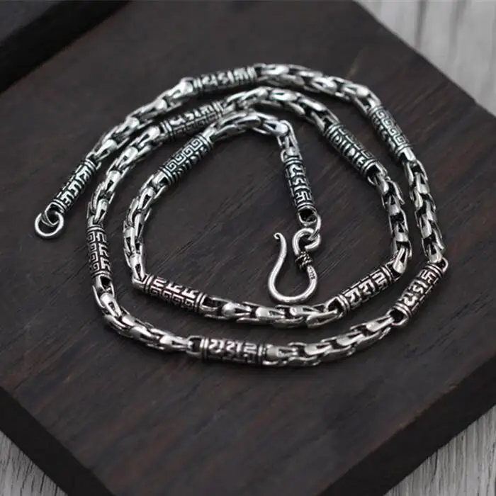 

Vintage Solid Silver 925 Mens Choker Necklace 4mm Thick Chain Real 925 Sterling Silver Cool Mens Jewelry Male Bijoux Gifts 33g