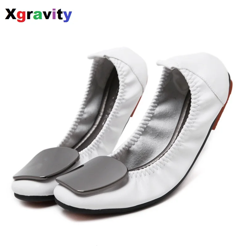 

Hot Sale Big Size Concise Flat Shoe Elegant Comfortable Woman's Leisure Ballet Flats Fashion Woman Student Foldable Shoes C075