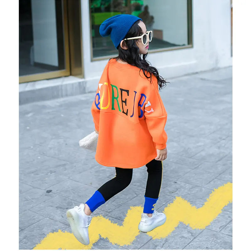 

[Bosudhsou] max-3 Winter Autumn Fahsion Casual Fleece Children Girl Sweatshirts Long Sleeve Girl Pullovers Hoodies & Sweatshirts