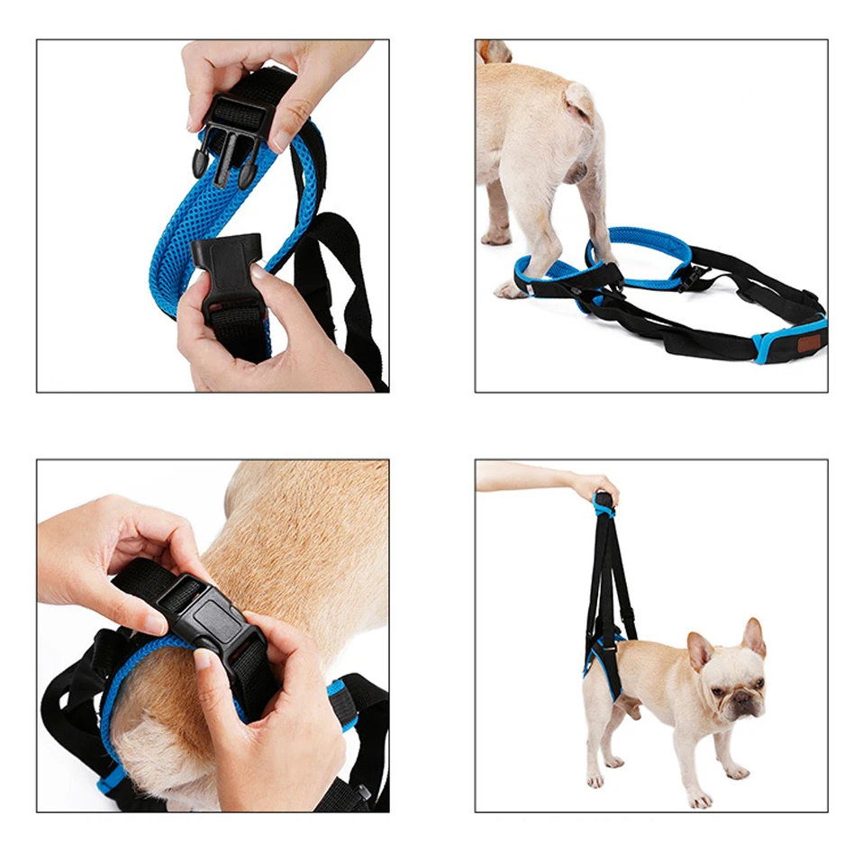 New Pet Leg Straps Walking Bracket Dog Leg Belts Hind Legs Support Harness with Assist Sling for Old Injured Dogs