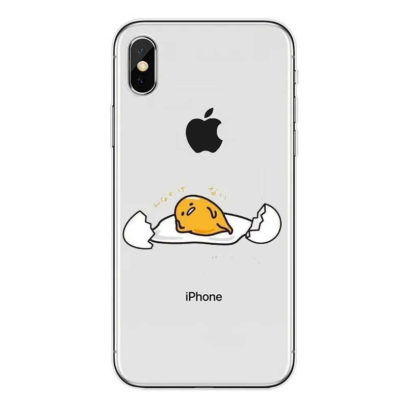 Милый мягкий силиконовый прозрачный чехол для телефона смешной Гудетама с мультяшным яйцом для iphone X 10 8 8Plus 7 6 6S 6Plus 5 5S SE чехол s - Цвет: TPU