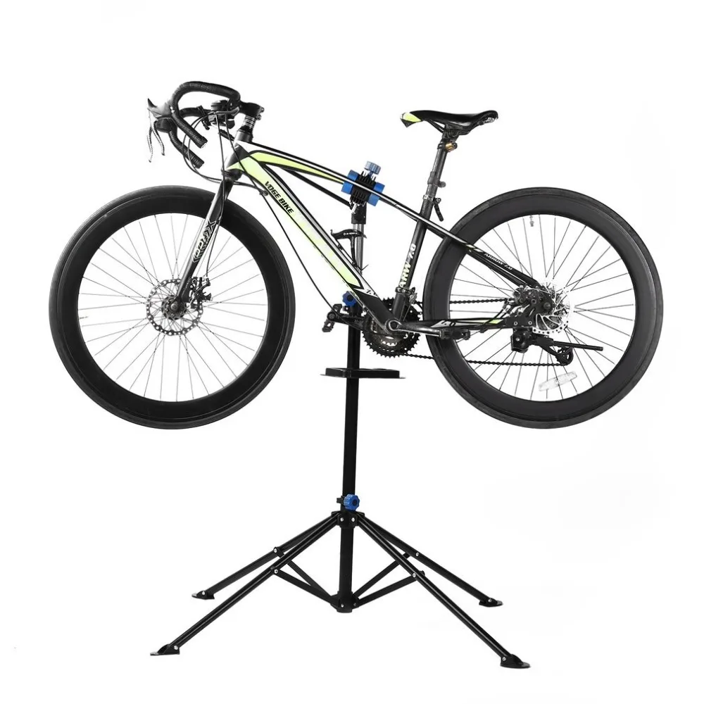

Portable Folded Height Adjustable 4 Leg Bicycle Repair Stand 360 Degree Rotation Clamp Handlebar Rod Multifunction Tools Tray