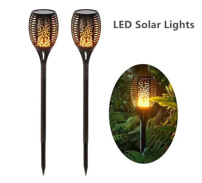 Goedkoop LED Solar Gazon Lampen Dansen Vlammen Waterdichte Draadloze Flickering Fakkels Lantaarn Outdoor voor Tuin Patio Yard Pathway Zwembad
