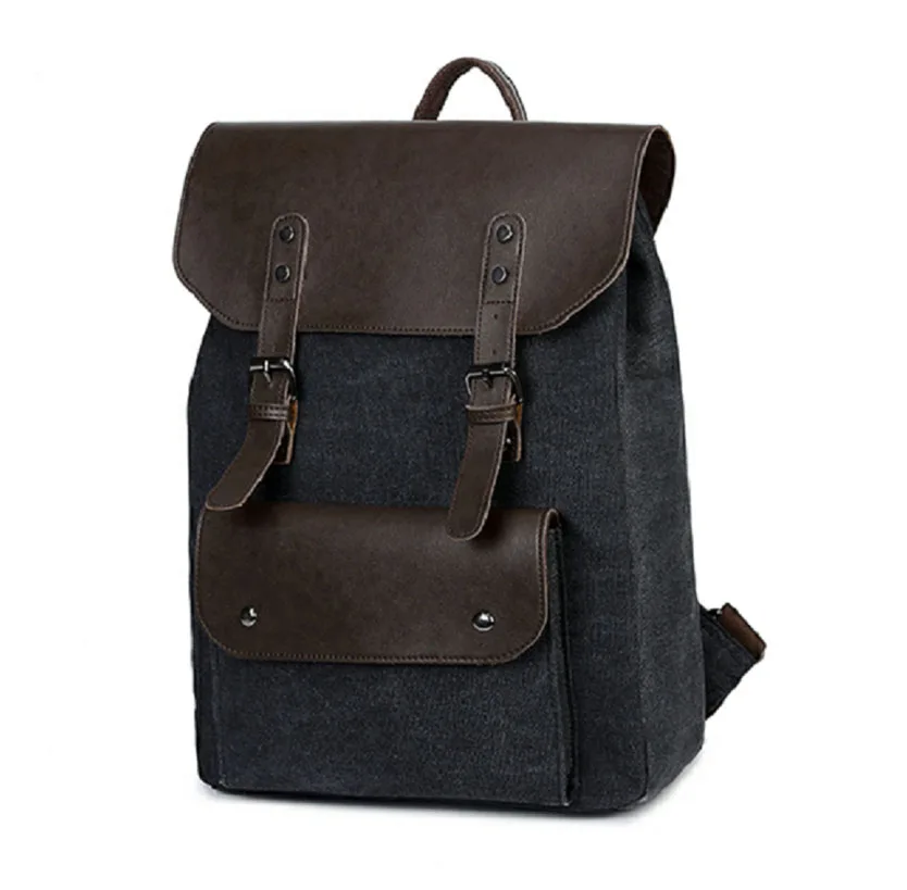

Fashion Backpack Leather Canvas men backpack School Bag Military Backpack Women Rucksack male Knapsack Bagpack mochila New 2017
